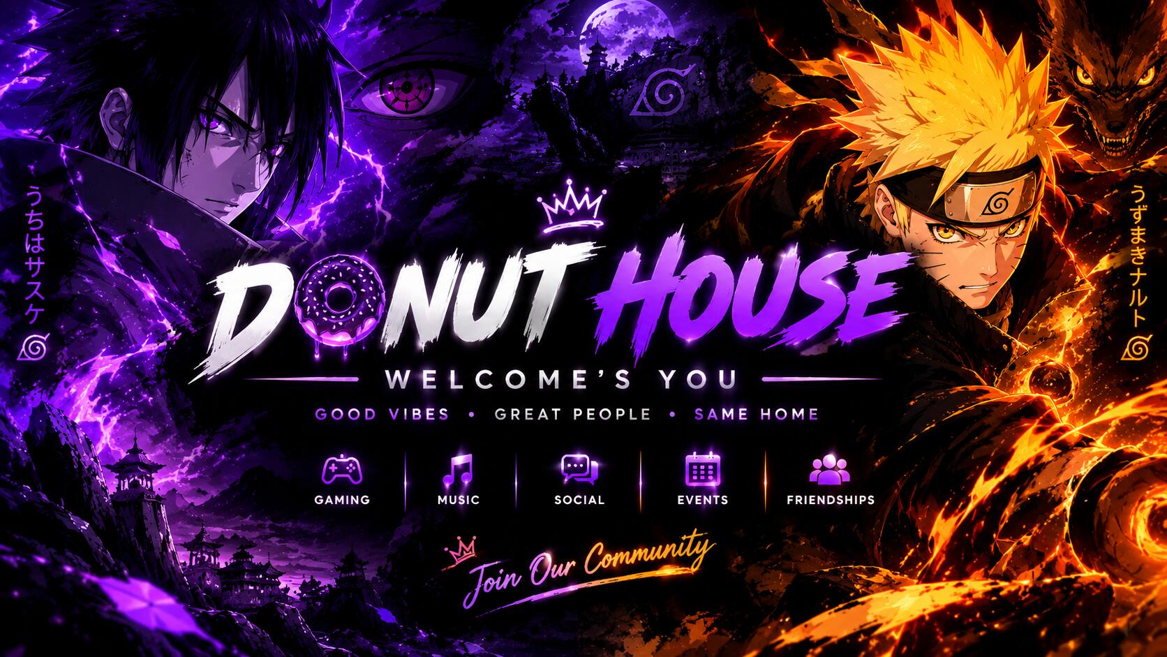 Discovery splash banner for DONUT HOUSE Discord server