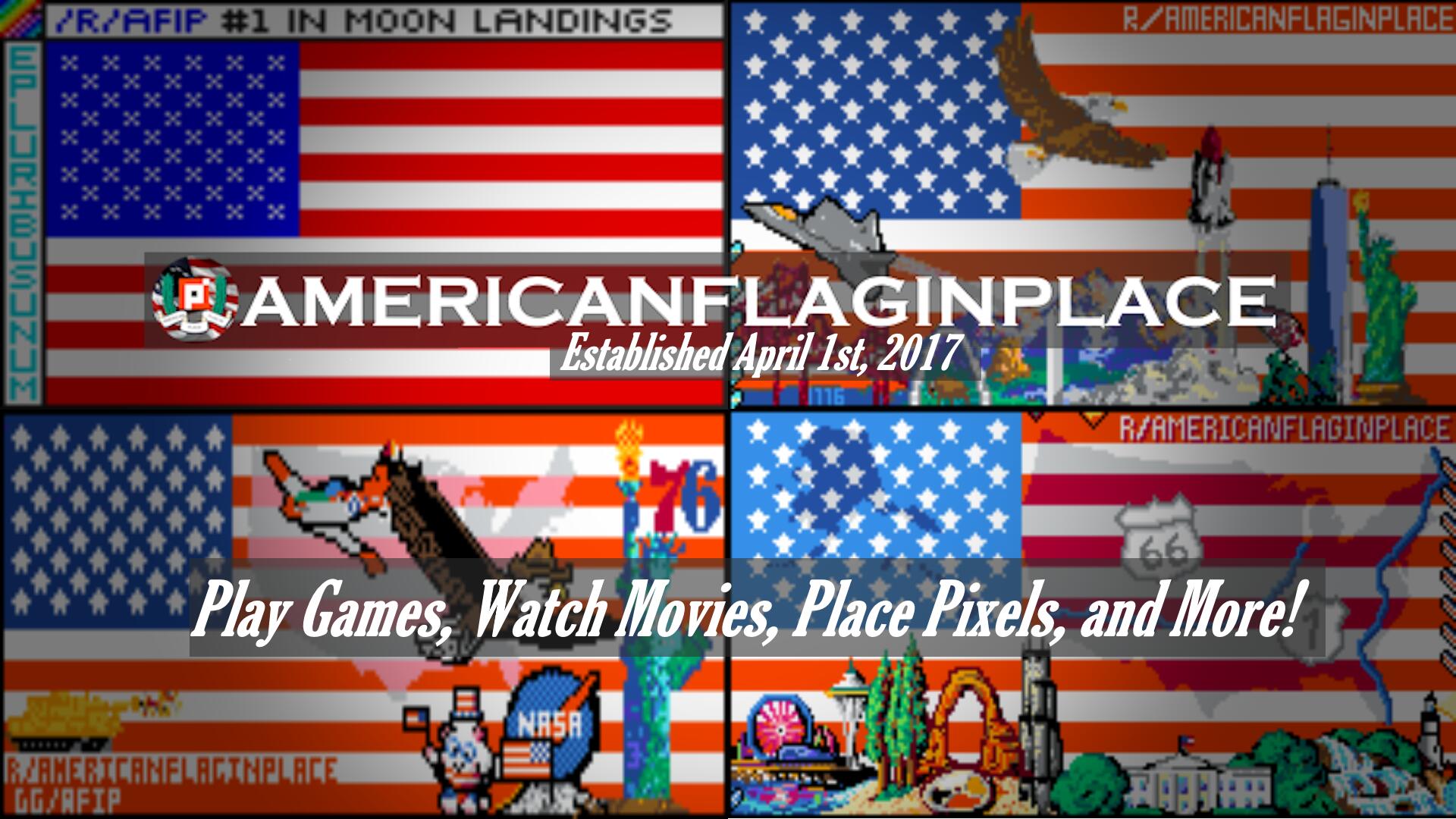Discovery splash banner for American Flag in Place Discord server